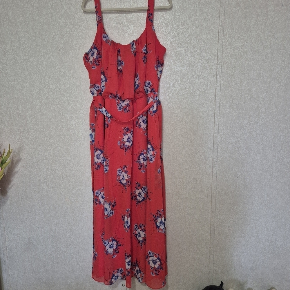 Avenue Orange  Floral Maxi Dress...SIZE:16W